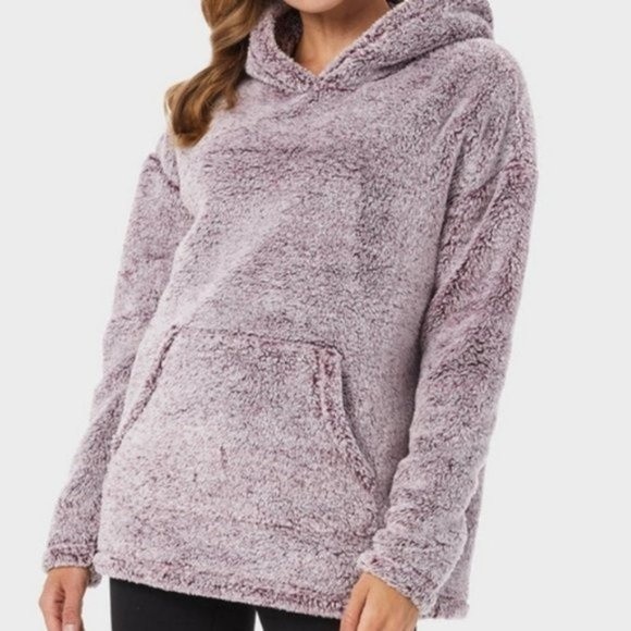32 Degrees Tops - 32 Degrees Purple Plush Sherpa Pullover Hoodie